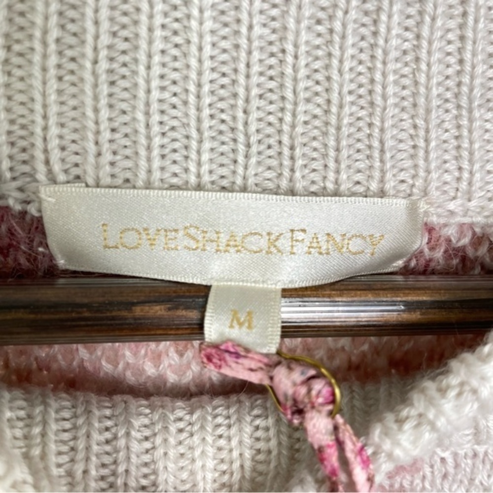 LOVESHACKFANCY Kirsten Floral Jacquard Sweater <VALENTINE> - Picture 8 of 10